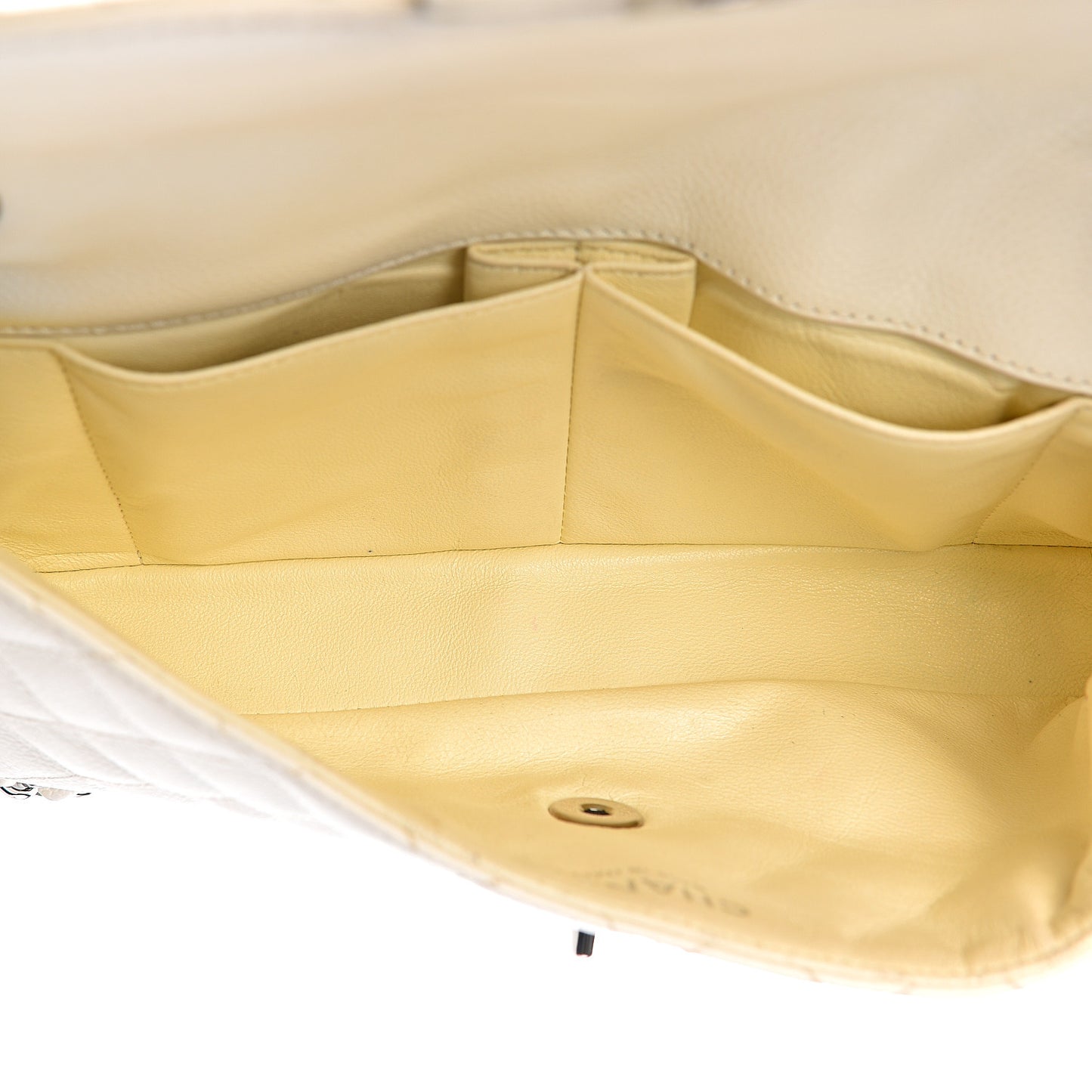 Caviar Quilted East West Flap White