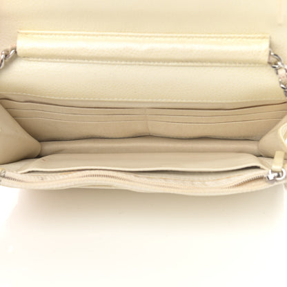 Chanel Iridescent Caviar Quilted Wallet On Chain WOC Ivory 5 of 14