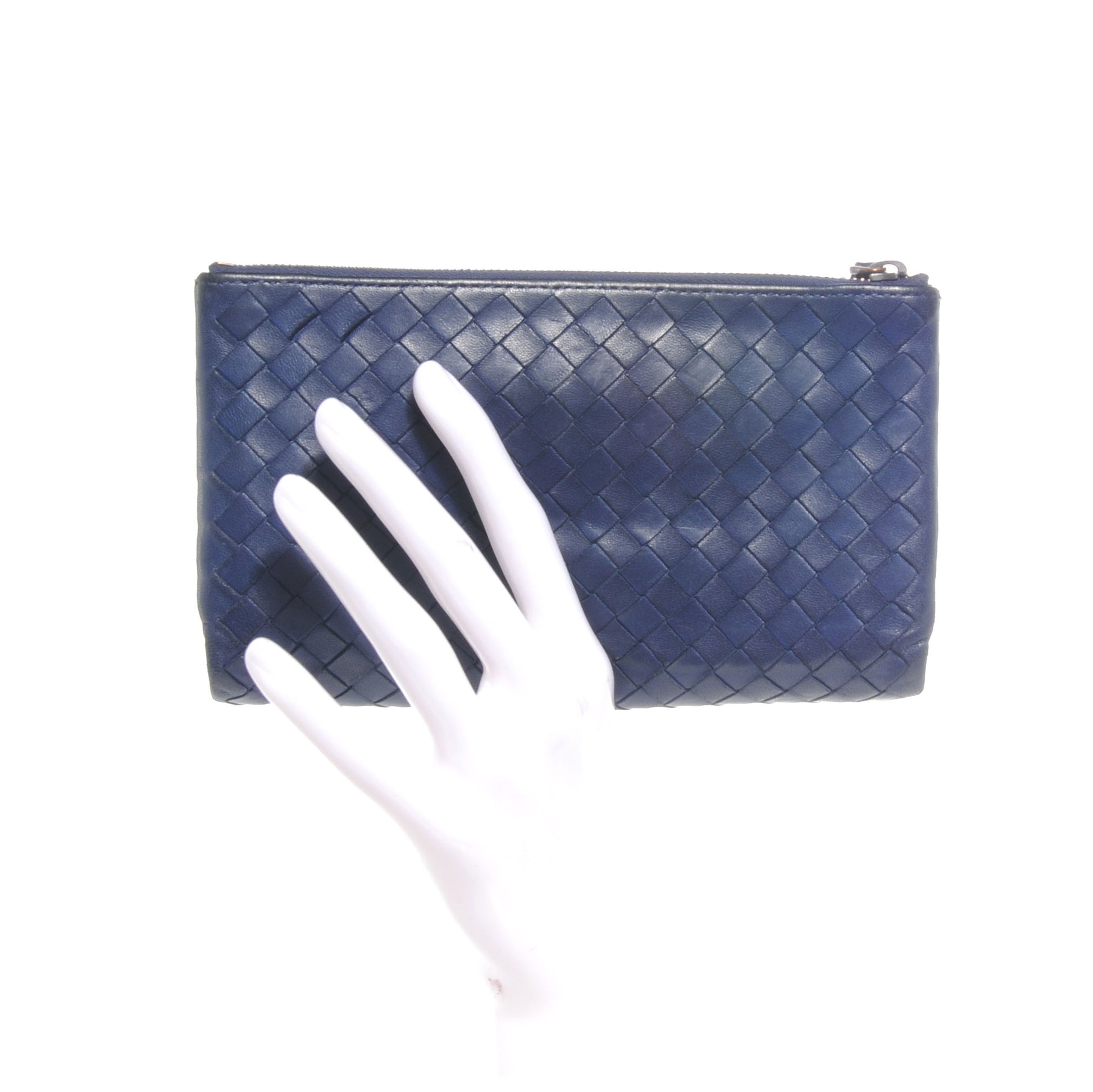 Bottega Veneta Nappa Intrecciato Double Zip Wallet Navy 2 of 8