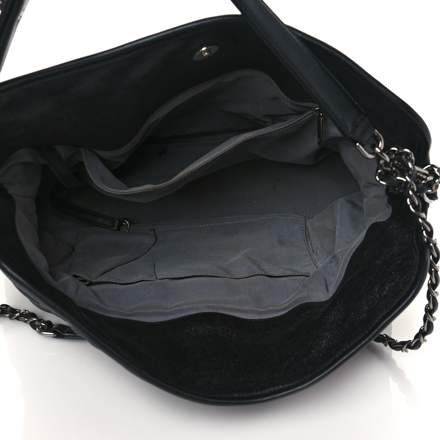 Caviar Quilted French Riviera Hobo Black