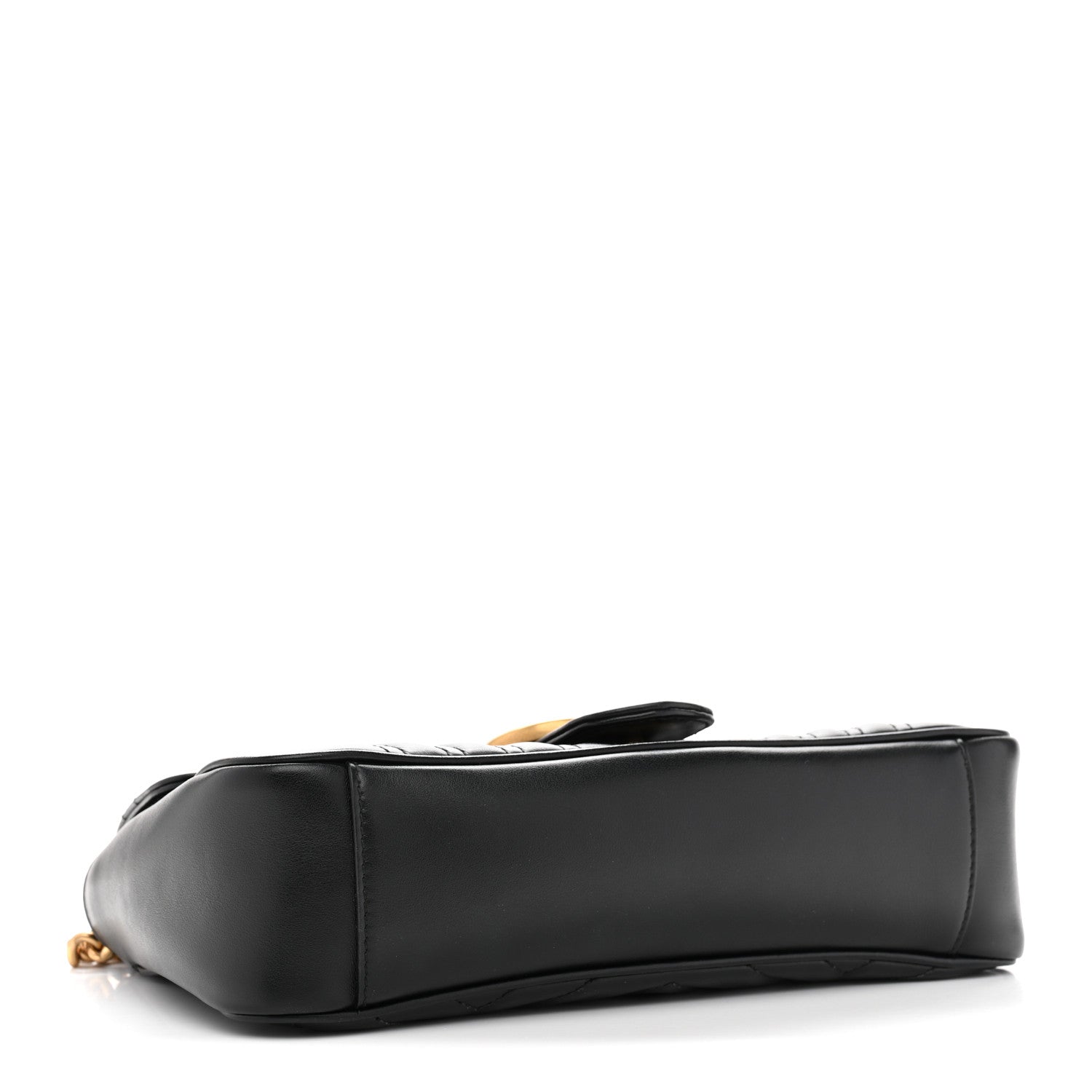 Gucci Calfskin Matelasse Small GG Marmont Shoulder Bag Black 4 of 11