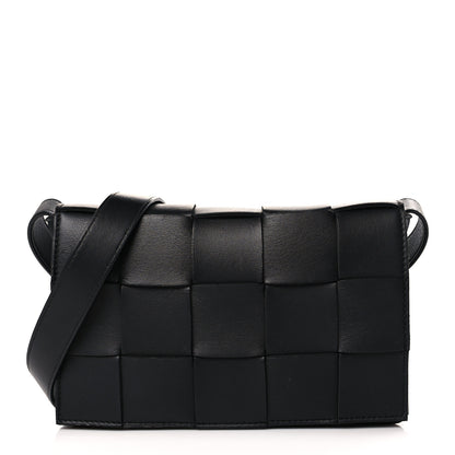 Bottega Veneta Lambskin Maxi Intreccio Small Cassette Crossbody Bag Black 1 of 9