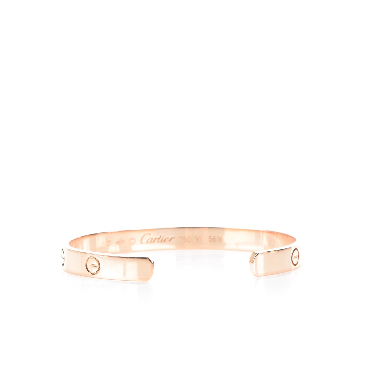 18K Pink Gold LOVE Cuff Bracelet 17