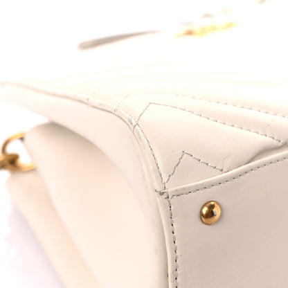Gucci Calfskin Matelasse Small GG Marmont Tote White 9 of 23