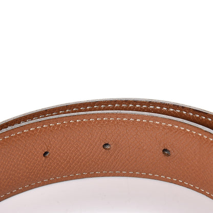 Hermes Courchevel Box 32mm Belt Strap 80 Gold Black 4 of 7
