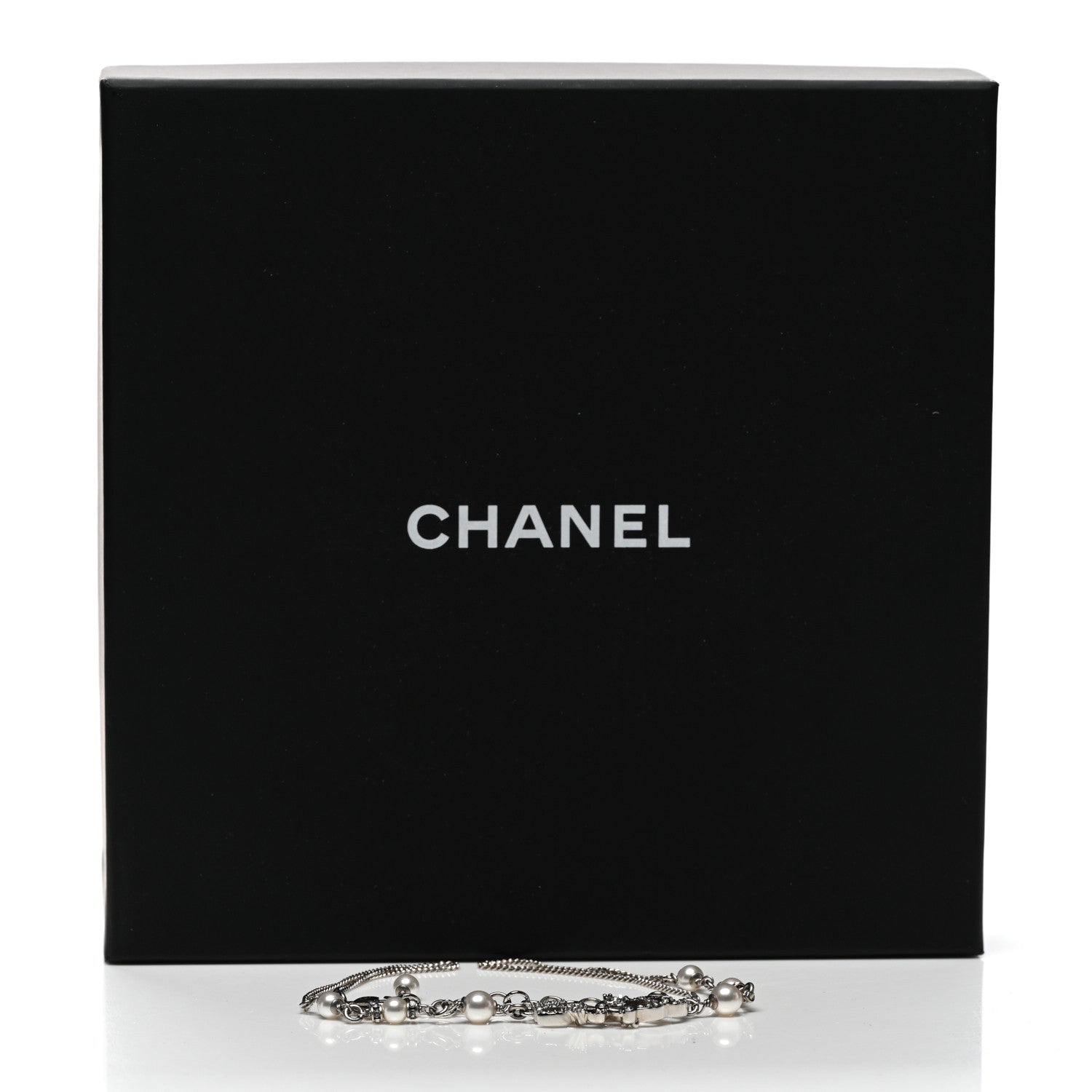 Chanel Crystal Pearl Star 5 CC Necklace Silver 6 of 6