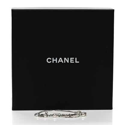 Chanel Crystal Pearl Star 5 CC Necklace Silver 6 of 6
