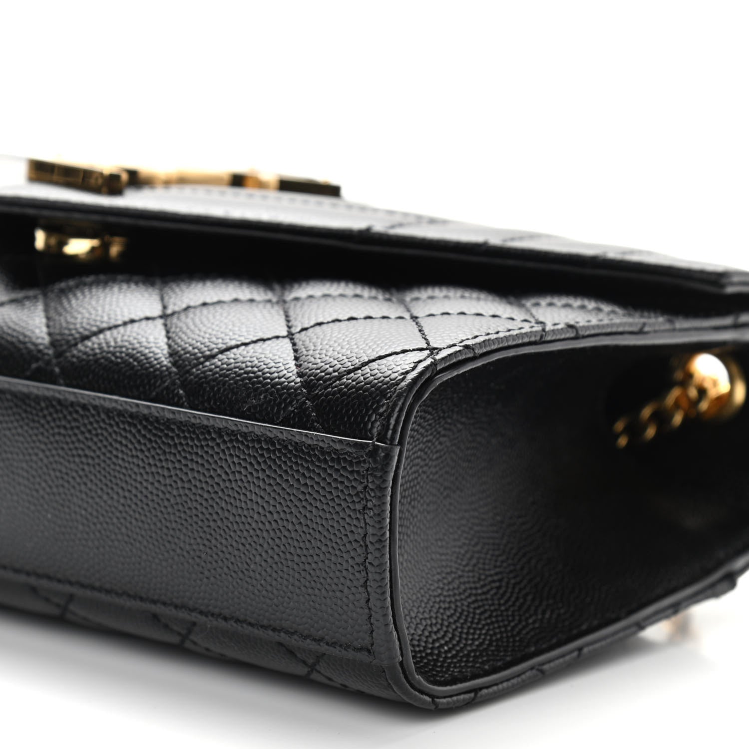 Saint Laurent Grain De Poudre Textured Mixed Matelasse Triquilt Small Monogram Satchel Black 9 of 9