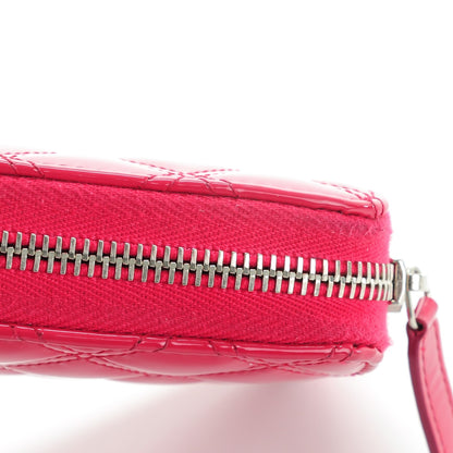Chanel Patent Quilted Double Stitched Zip Around Wallet Pink 9 of 10