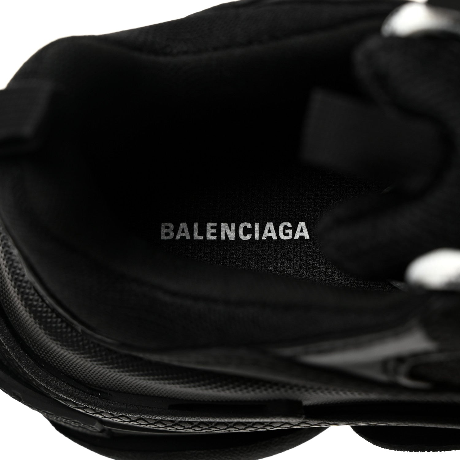 Balenciaga Fabric Mesh Womens Triple S Sneakers 37 Black 6 of 9