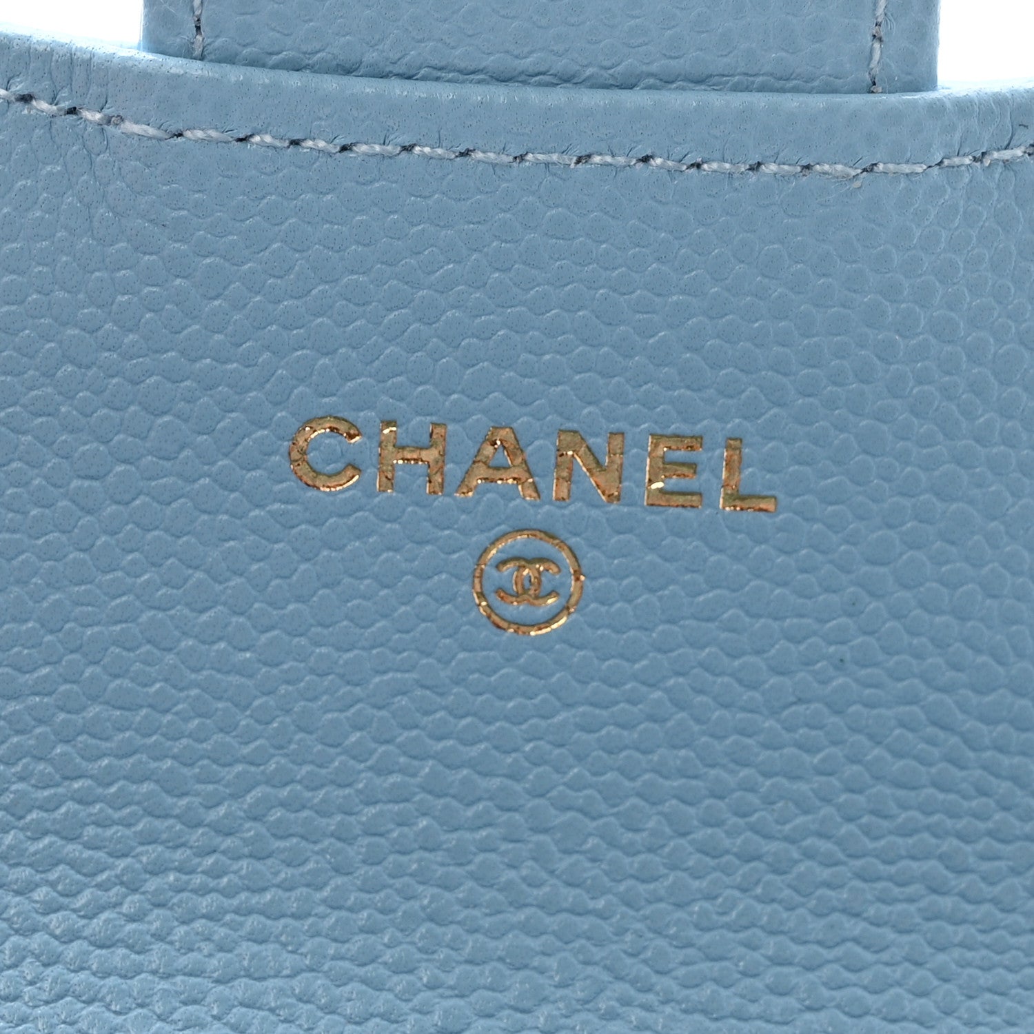 Chanel Caviar Quilted Flap Card Holder Wallet Light Blue 6 of 9