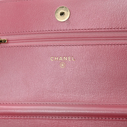 Chanel Cloudy Pearly Goatskin Quilted Wallet On Chain WOC Light Pink 6 of 11