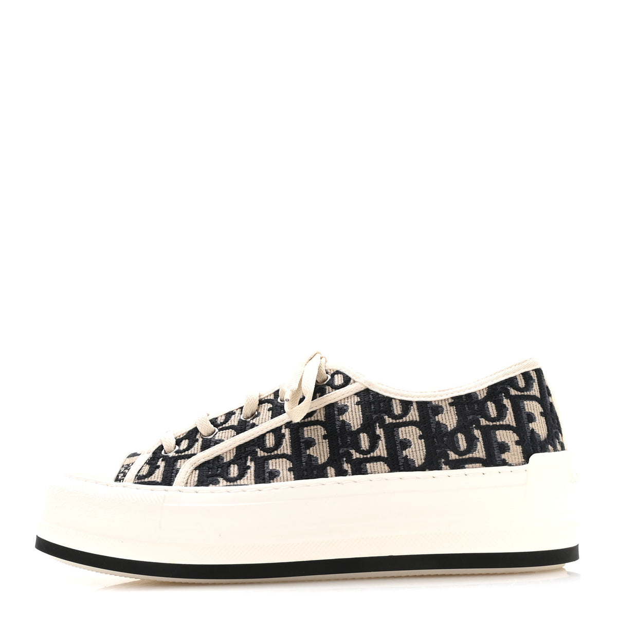 Christian Dior Canvas Oblique Walk'N'Dior Low Top Sneakers 39 Deep Blue 1 of 8