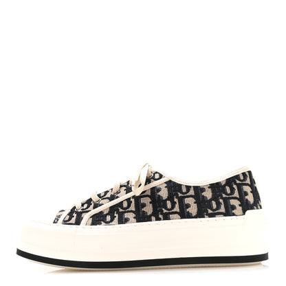 Christian Dior Canvas Oblique Walk'N'Dior Low Top Sneakers 39 Deep Blue 1 of 8