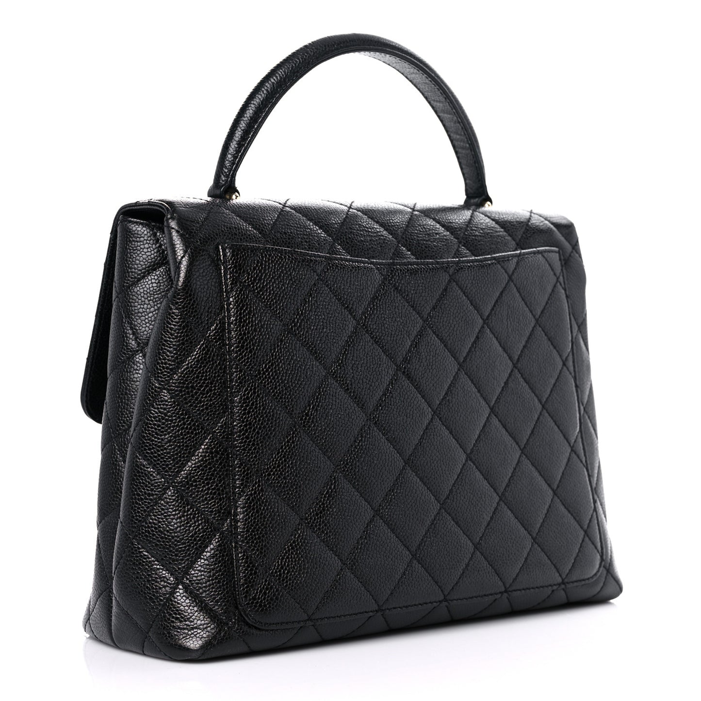 Caviar Quilted Jumbo Kelly Flap Black