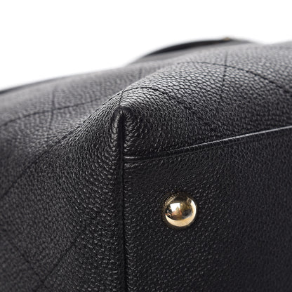 Chanel Crumpled Grained Calfskin Zip and Carry Shopping Tote Black 9 of 11