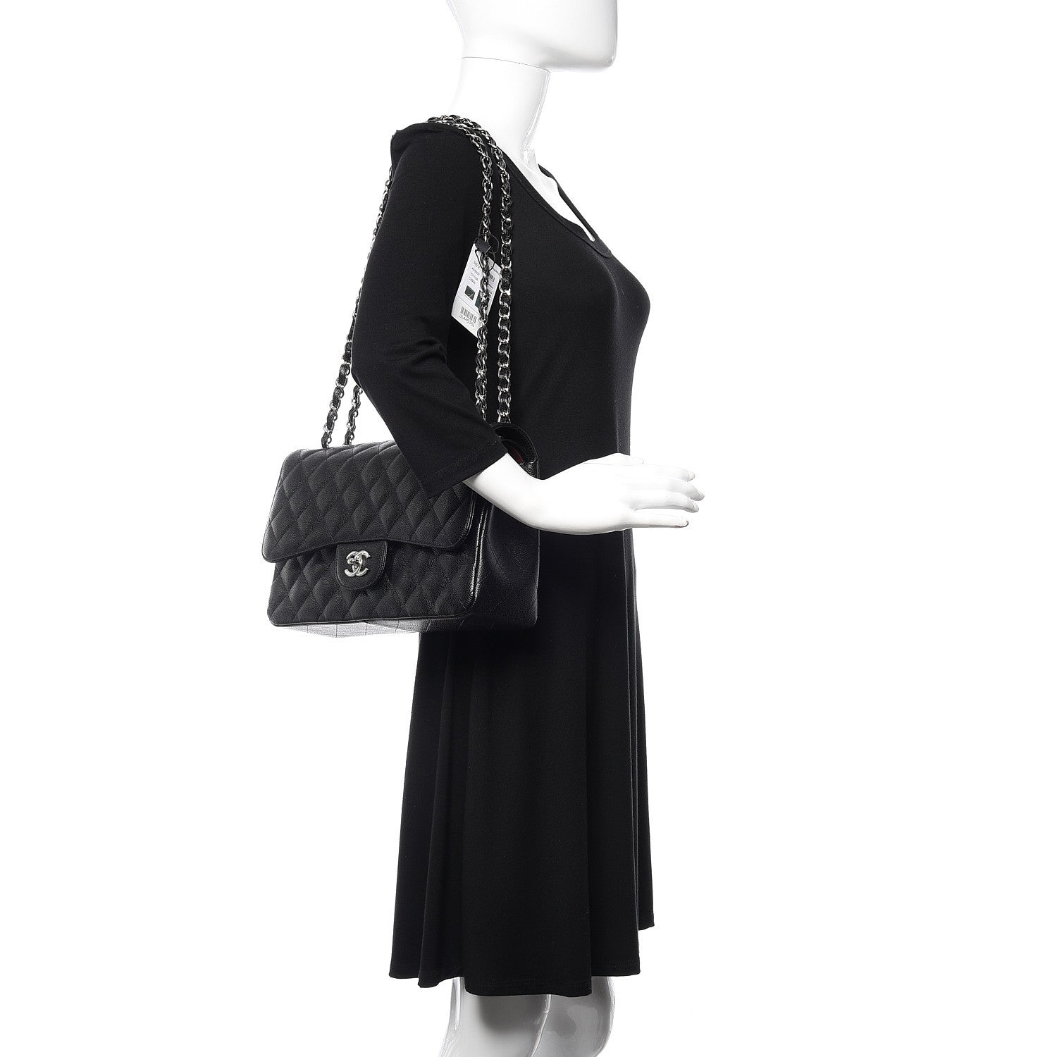 Chanel Caviar Quilted Jumbo Double Flap Black 2 of 11