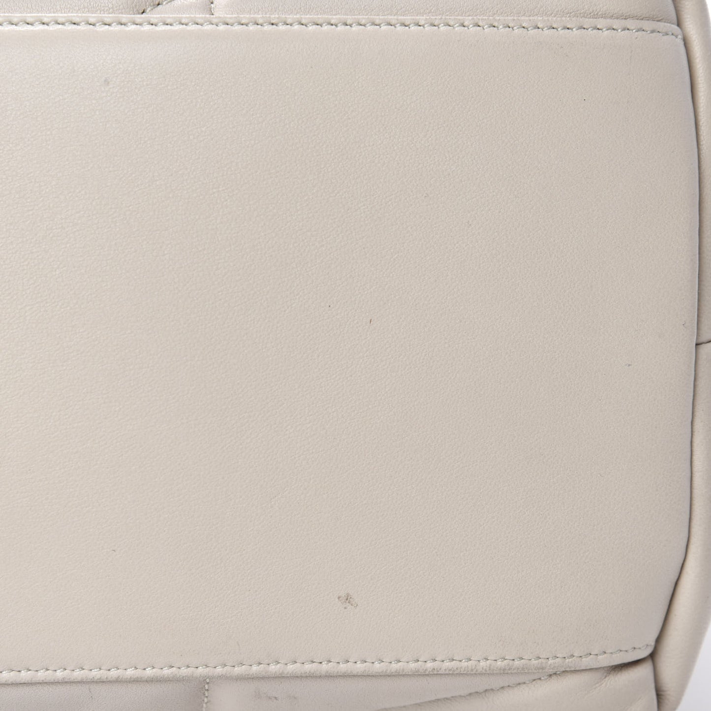 Lambskin Quilted Medium Loulou Puffer Monogram Chain Satchel Crema Soft