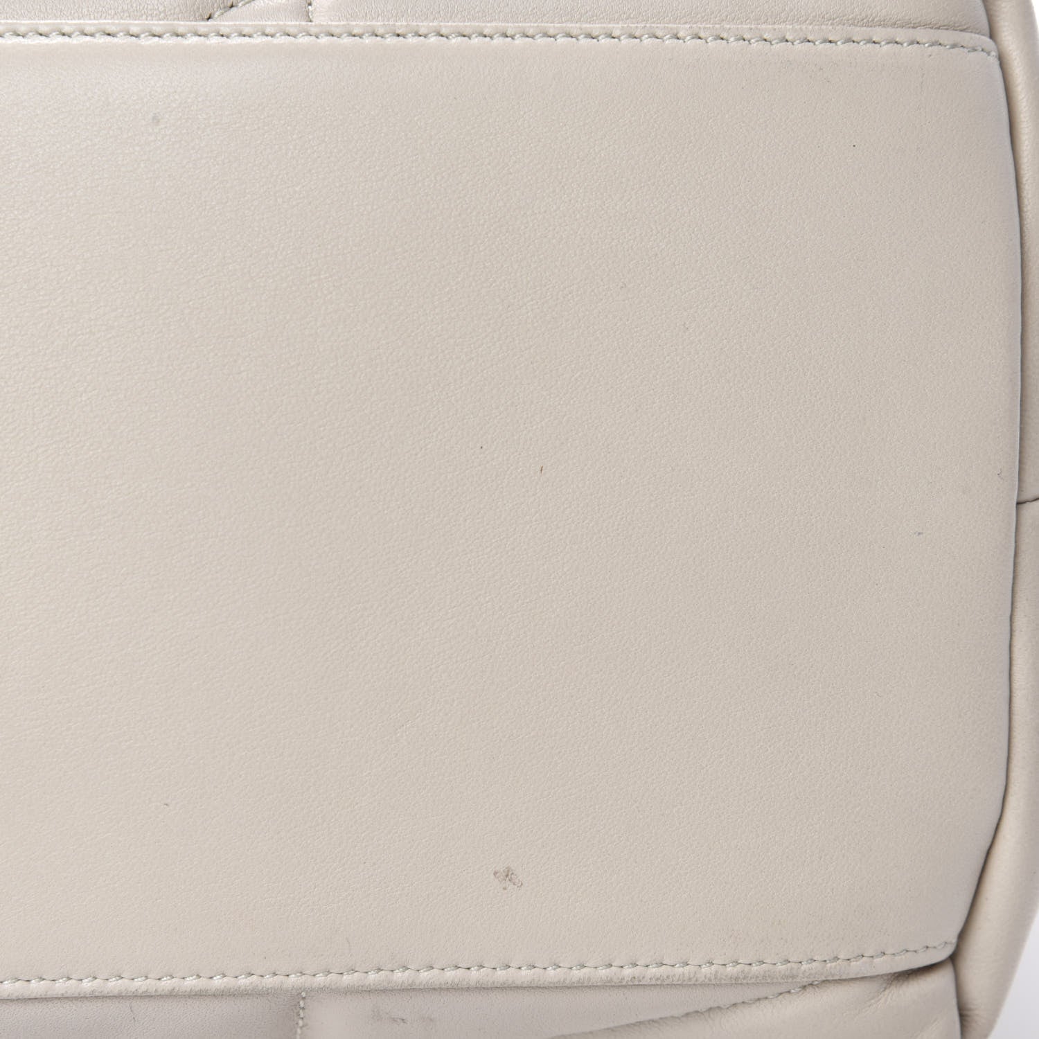 Saint Laurent Lambskin Quilted Medium Loulou Puffer Monogram Chain Satchel Crema Soft 10 of 15
