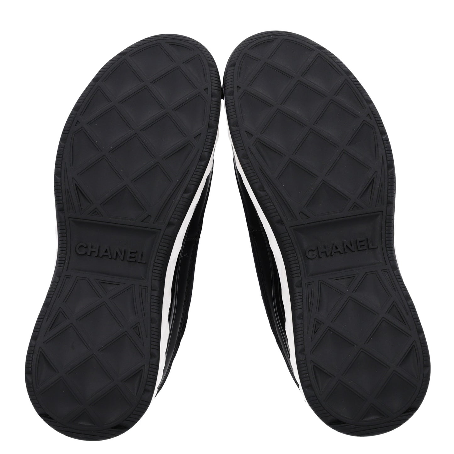 Velvet Calfskin Mixed Fibers CC Sneakers 36.5 Black