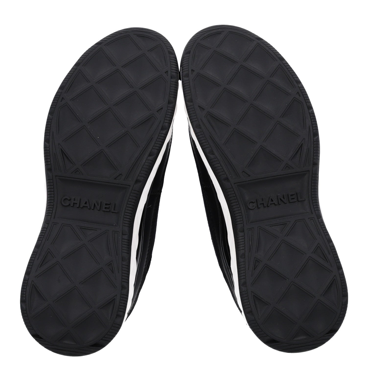 Chanel Velvet Calfskin Mixed Fibers CC Sneakers 36.5 Black 7 of 11