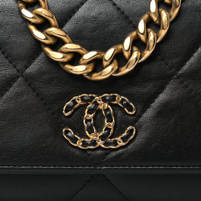 Chanel Goatskin Quilted Chanel 19 Wallet On Chain WOC Black 9 of 11