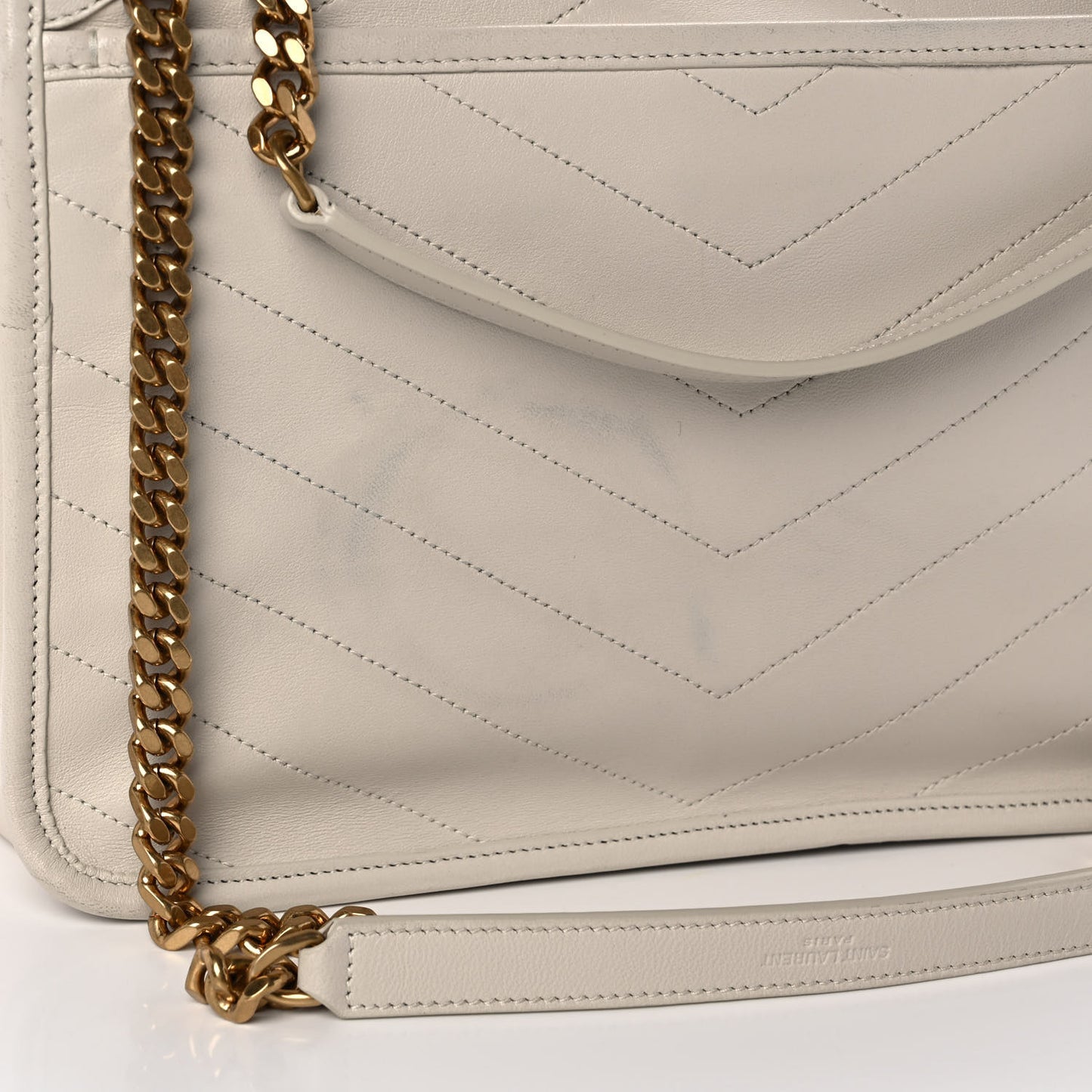 Lambskin Matelasse Monogram Medium Niki Chain Satchel Nude Powder