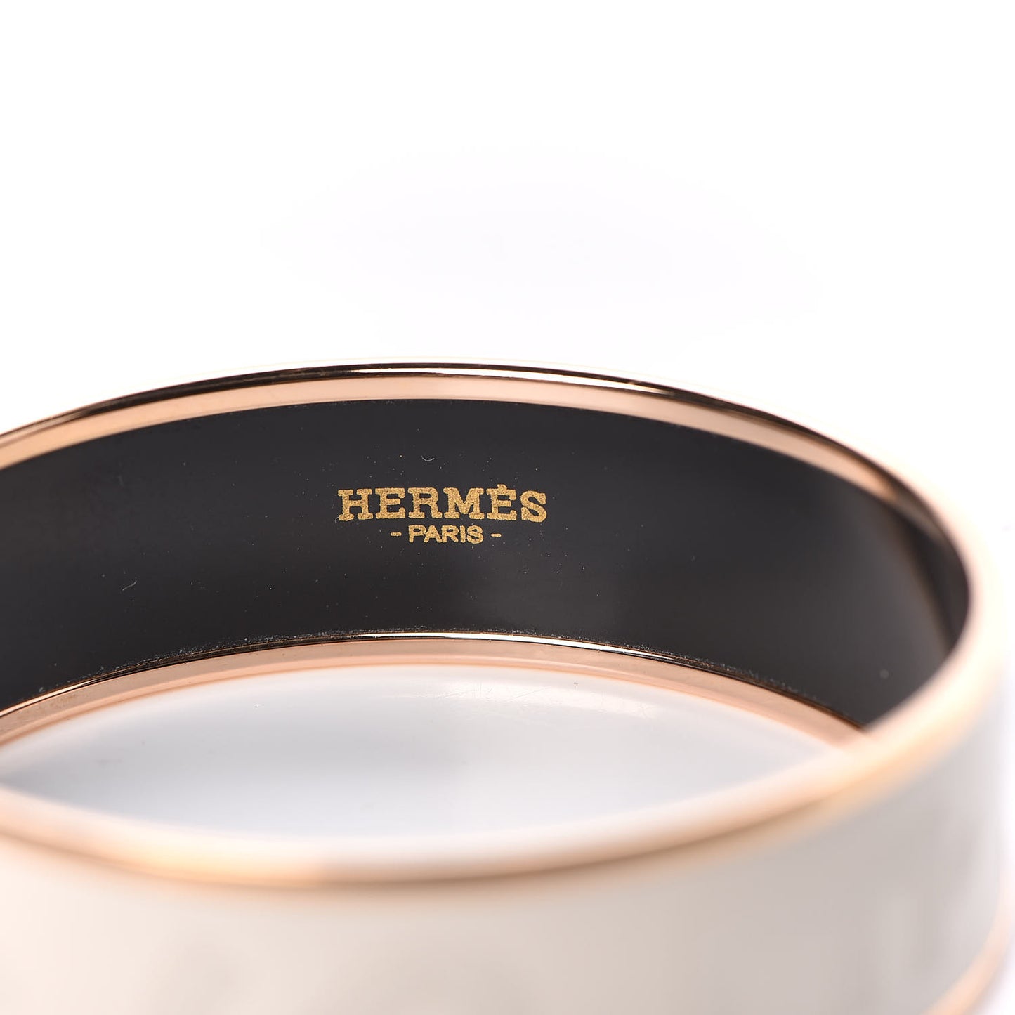 Enamel Wide Printed Sellier Bracelet 62 Pannacotta