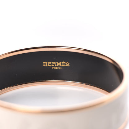 Hermes Enamel Wide Printed Sellier Bracelet 62 Pannacotta 5 of 6
