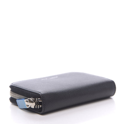 Saint Laurent Grain De Poudre Zip Around Card Holder Black 4 of 7