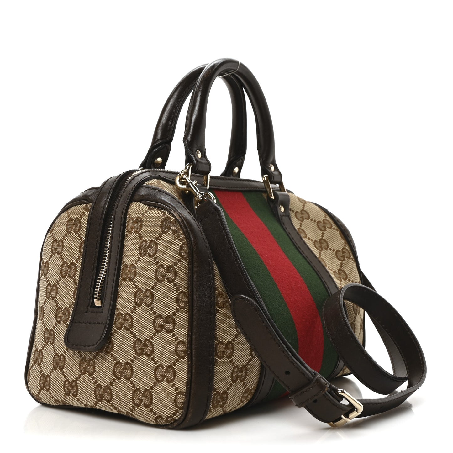 Monogram Vintage Web Small Boston Dark Brown