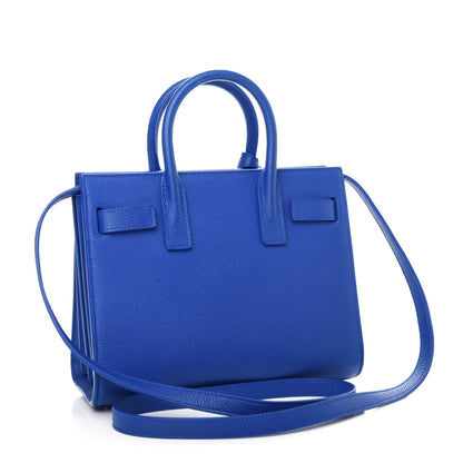 Saint Laurent Grained Calfskin Nano Sac De Jour Royal Blue 3 of 9
