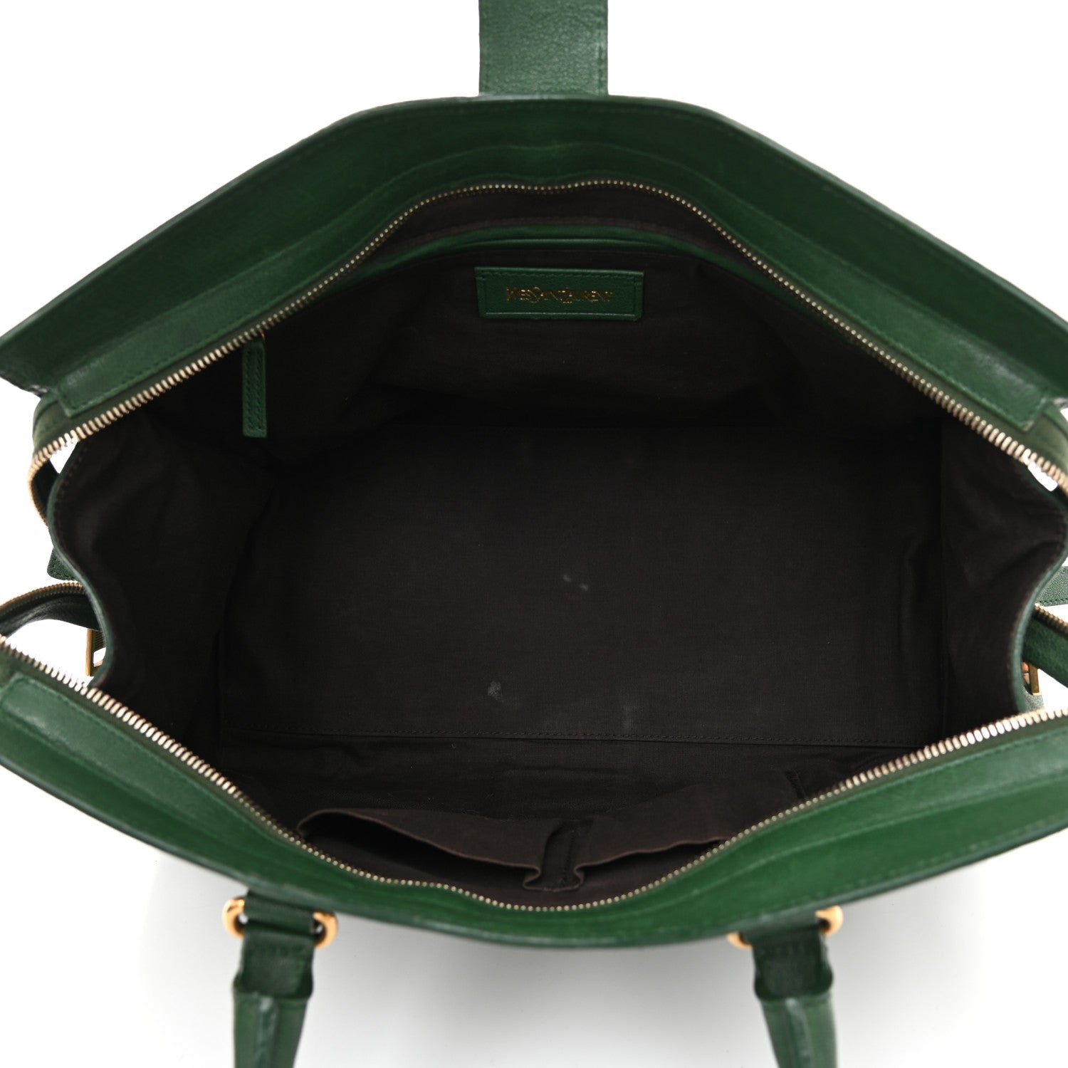 Saint Laurent Sheepskin Medium Cabas ChYc Tartan Green 4 of 10