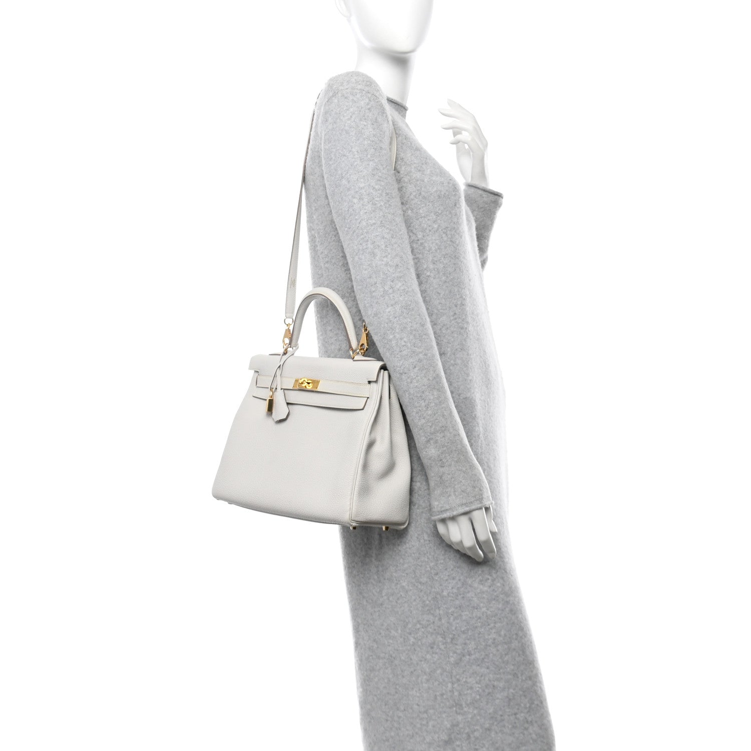 Hermes Togo Kelly Retourne 32 Gris Pale 2 of 11