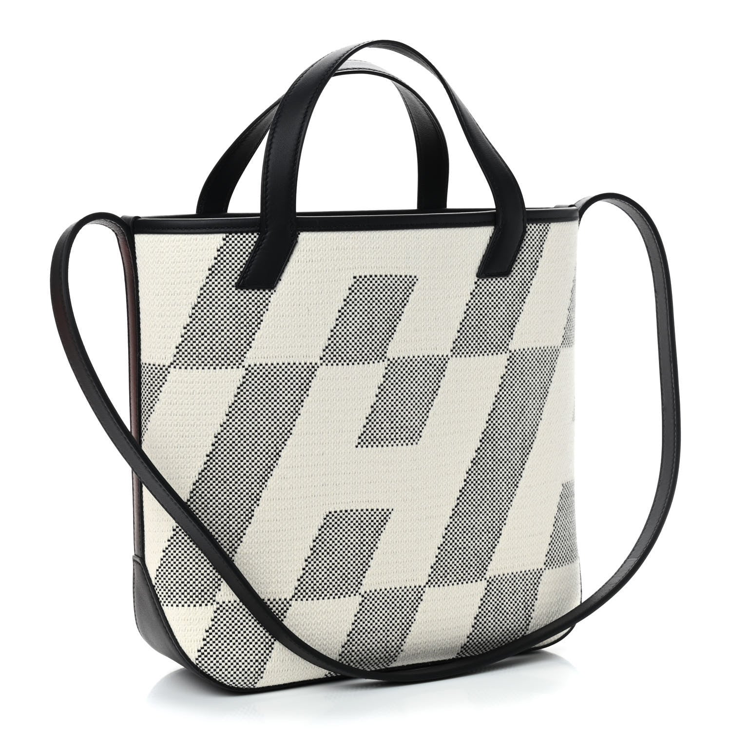 Hermes Swift H Canvas Cabas H En Biais 27 Black Ecru 3 of 9