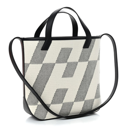 Hermes Swift H Canvas Cabas H En Biais 27 Black Ecru 3 of 9
