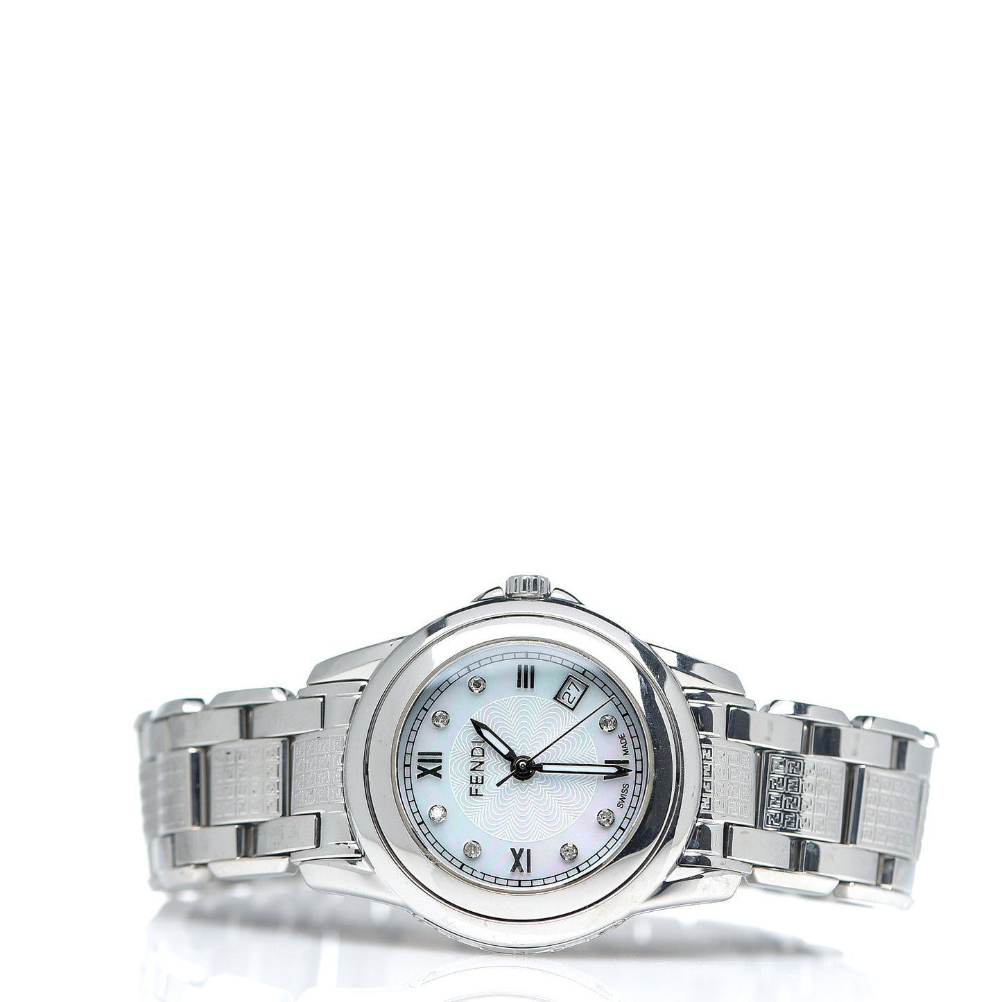 Stainless Steel Diamond Mother of Pearl 30mm Quartz Watch