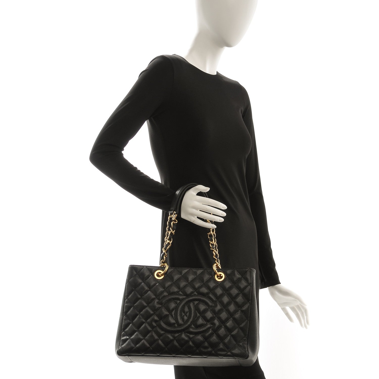 Chanel Caviar Quilted Grand Shopping Tote GST Black 2 of 7