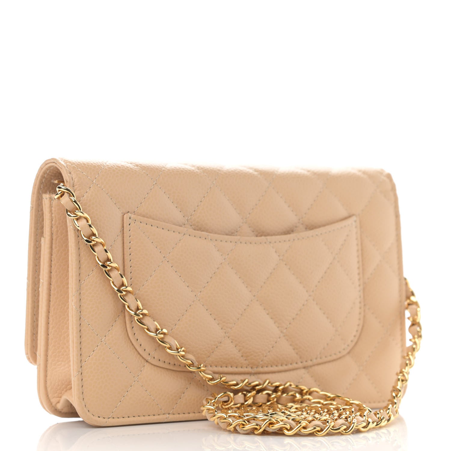 Chanel Caviar Quilted Wallet On Chain WOC Beige 3 of 11