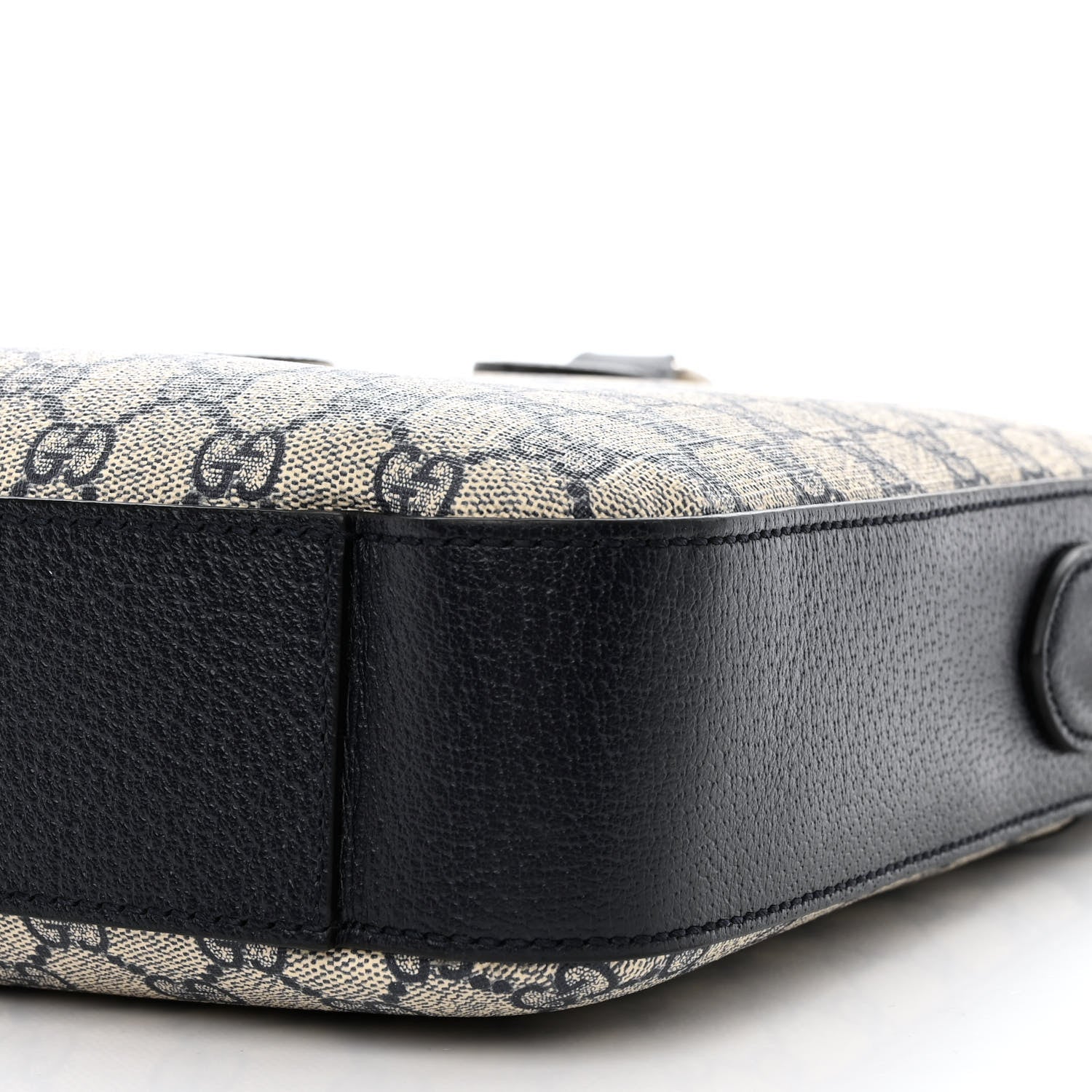 Gucci GG Supreme Monogram Textured Dollar Calfskin Web Retro Interlocking G Business Case Beige Blue 10 of 13