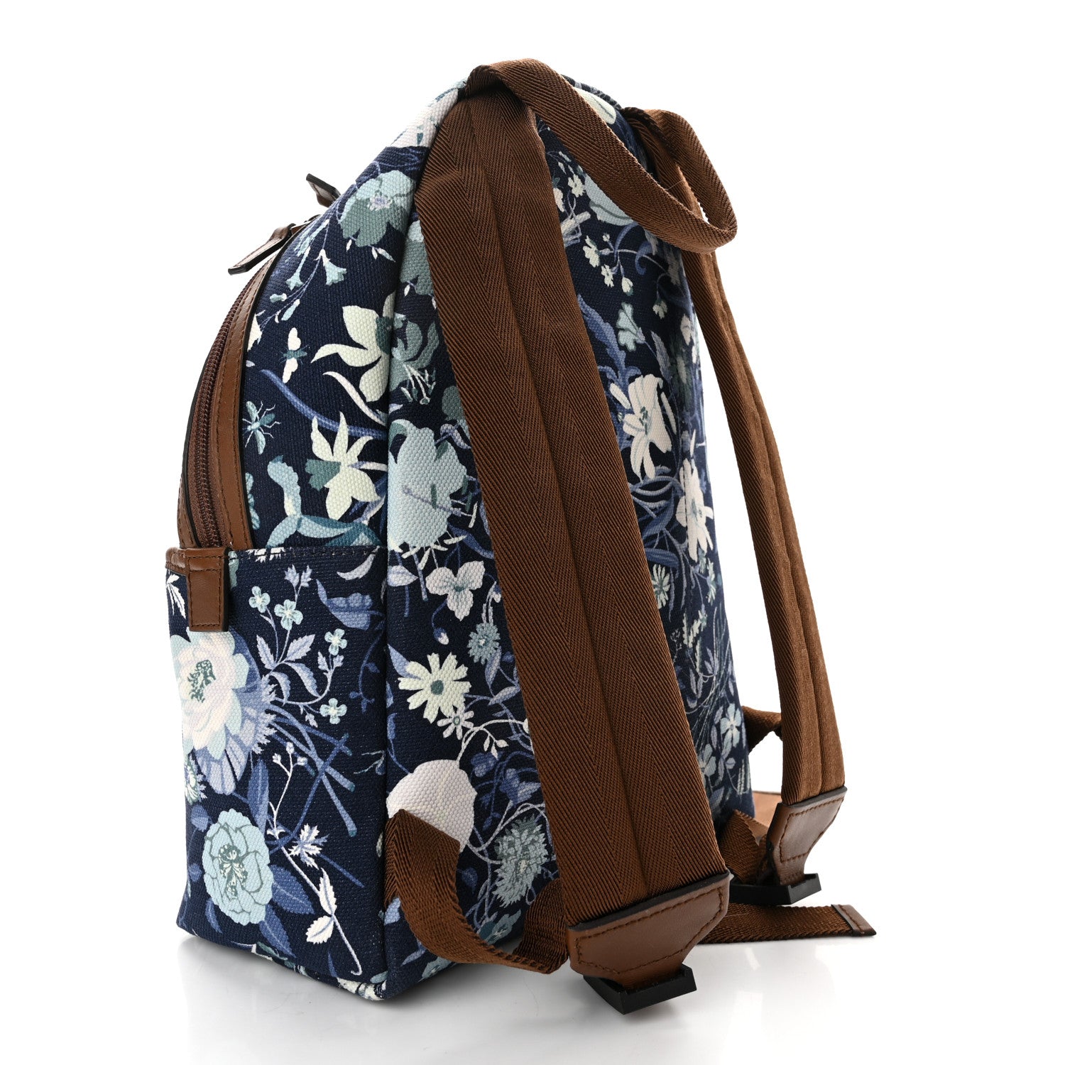 Gucci Canvas Flower Print Childrens Backpack Navy Brown 2 of 9