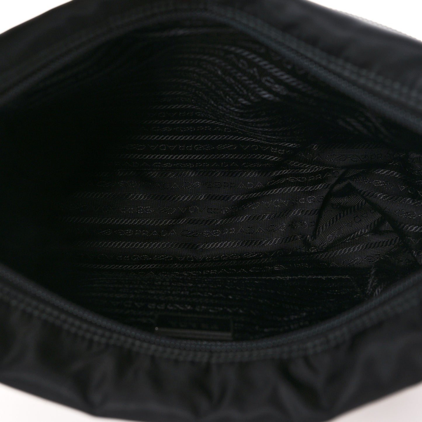 Re-Nylon Vela Saffiano Pocket Double Zip Messenger Bag Black