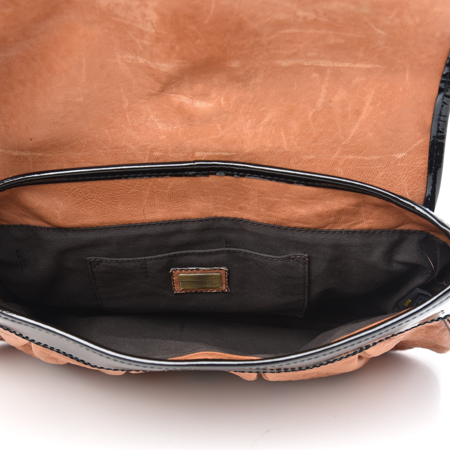 Fendi Nappa Patent B Bag Osso Black 5 of 15