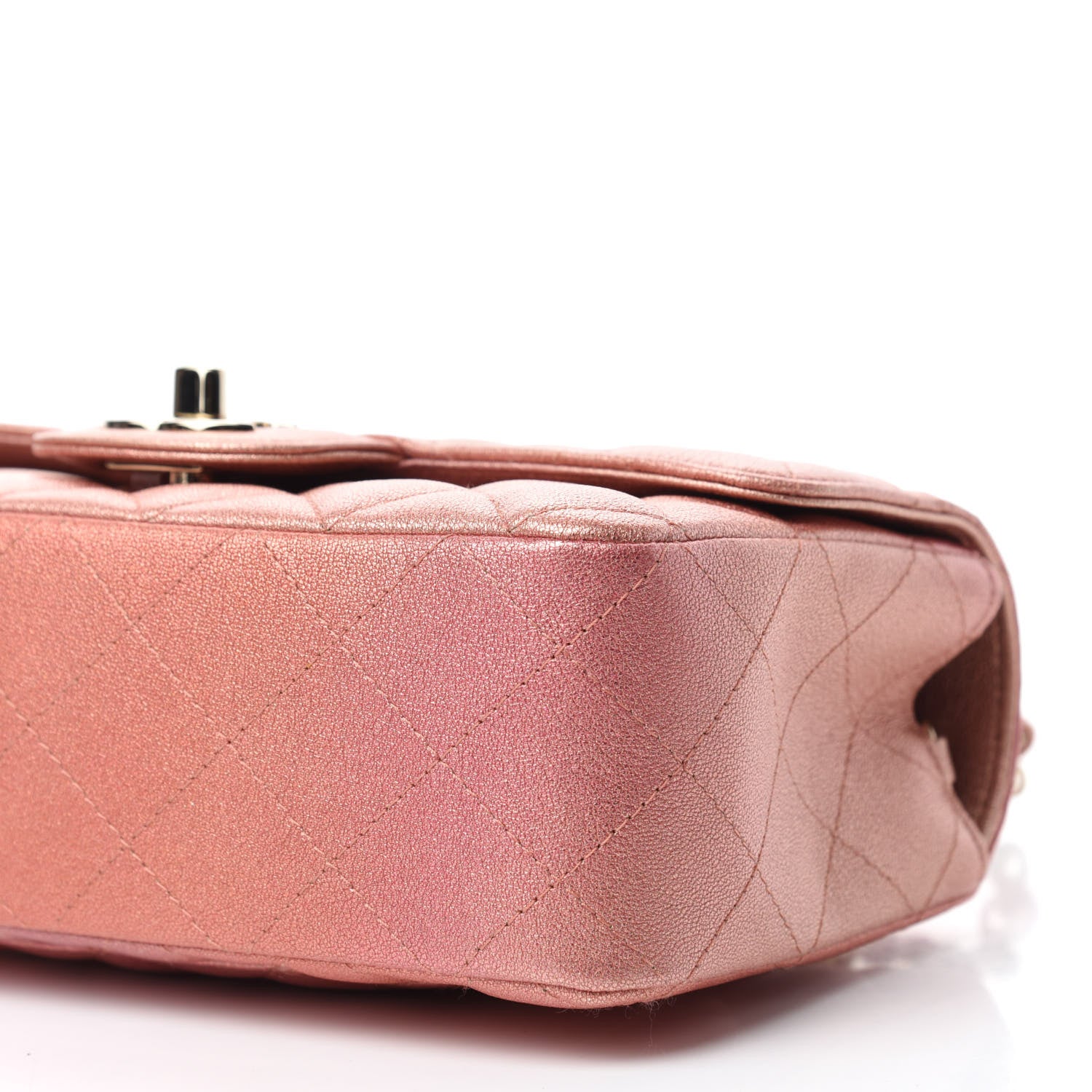 Chanel Metallic Lambskin Quilted Ombre Mini Rectangular Flap Pink 7 of 11