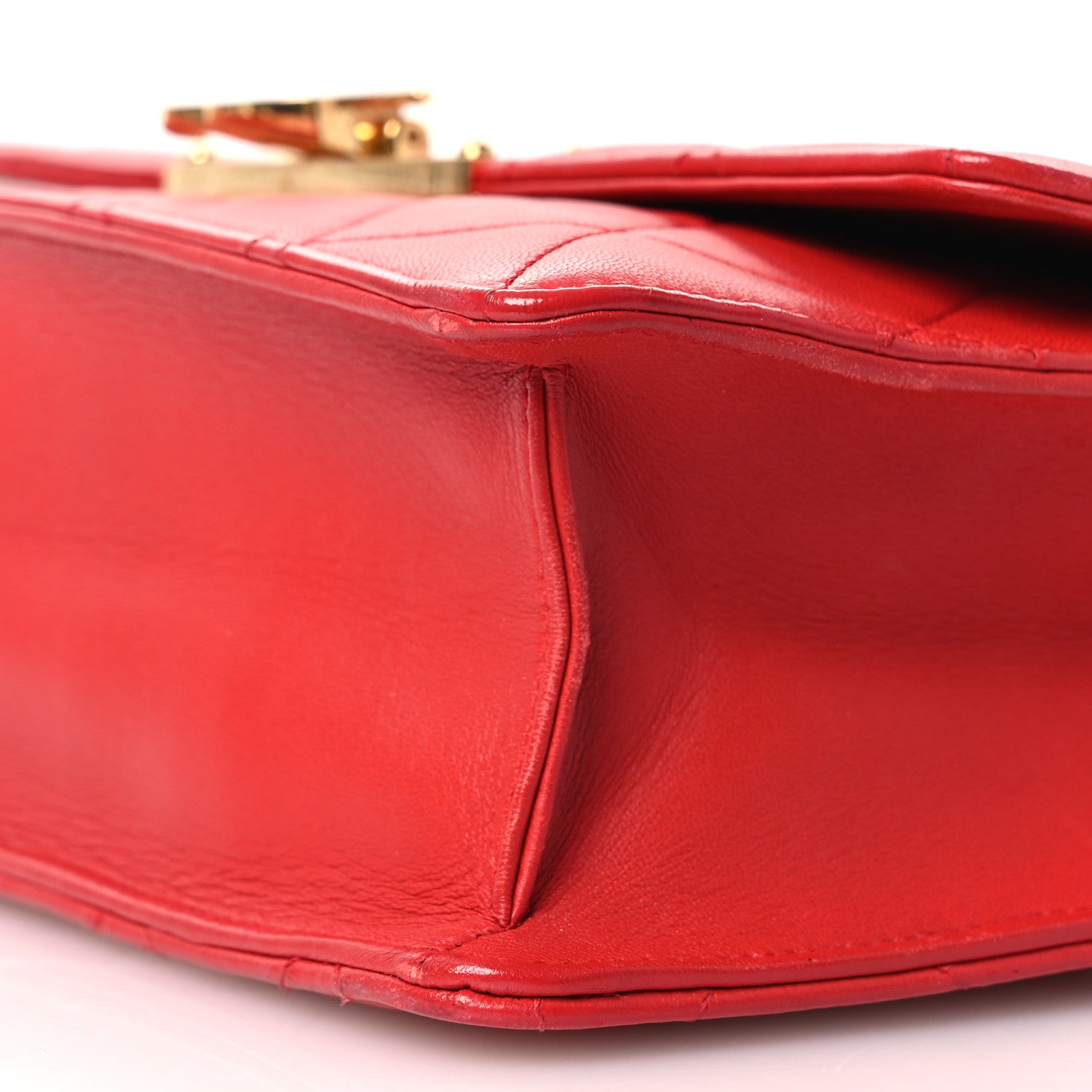 Chanel Lambskin Quilted Large Golden Class Flap Red 16 of 33