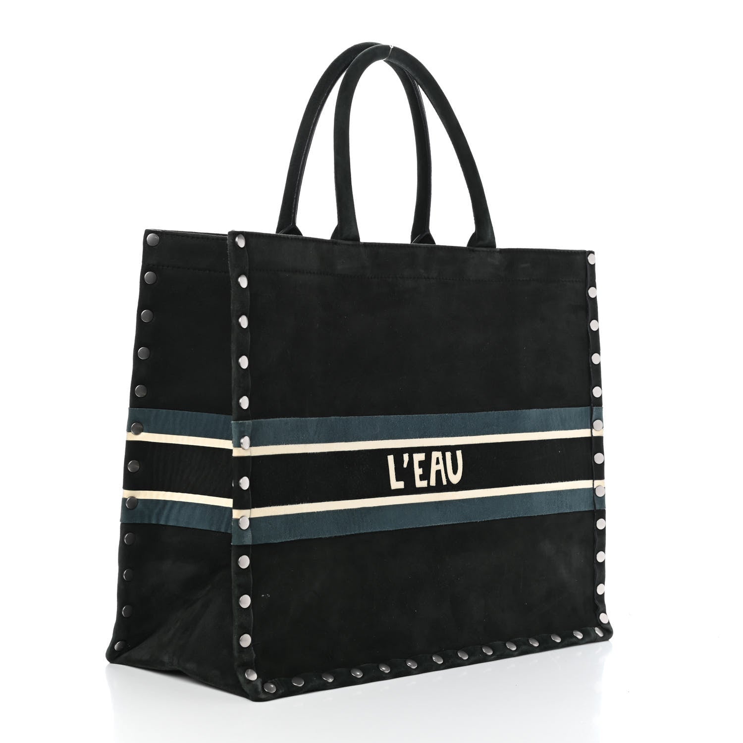 Christian Dior Suede Large Sea Book Tote Black 2 of 4