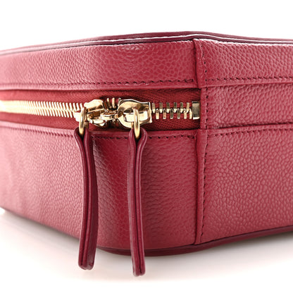 Chanel Caviar Quilted Medium CC Filigree Vanity Case Burgundy 10 of 11