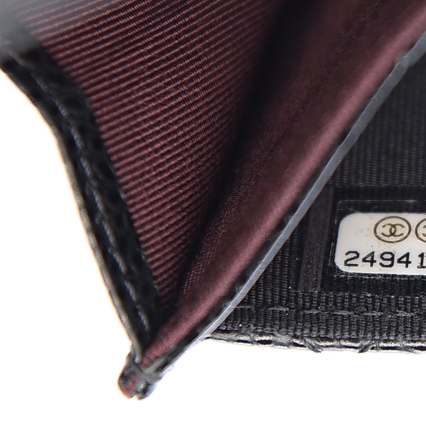 Caviar Quilted Flap Card Holder Black