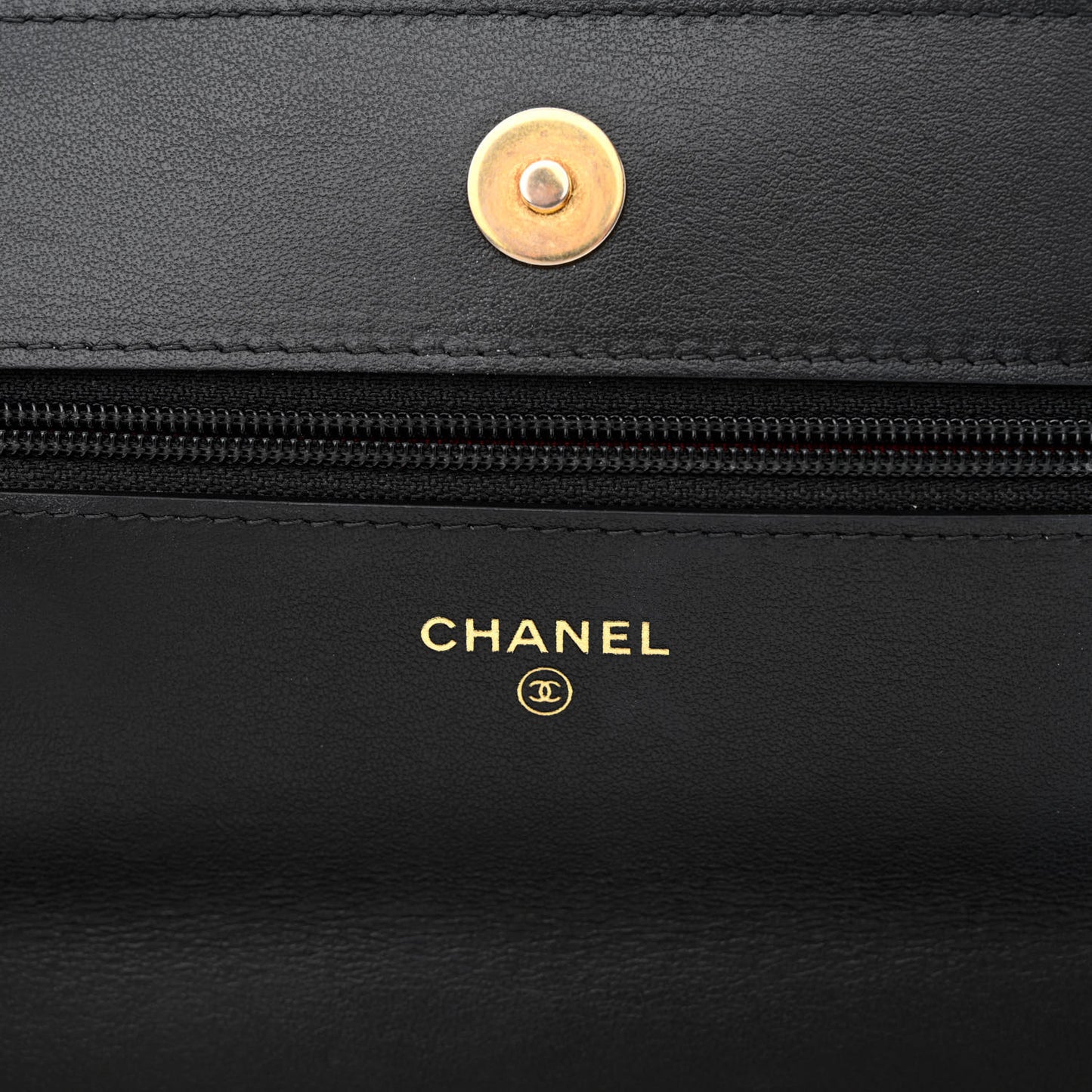 Goatskin Quilted Chanel 19 Wallet On Chain WOC Black