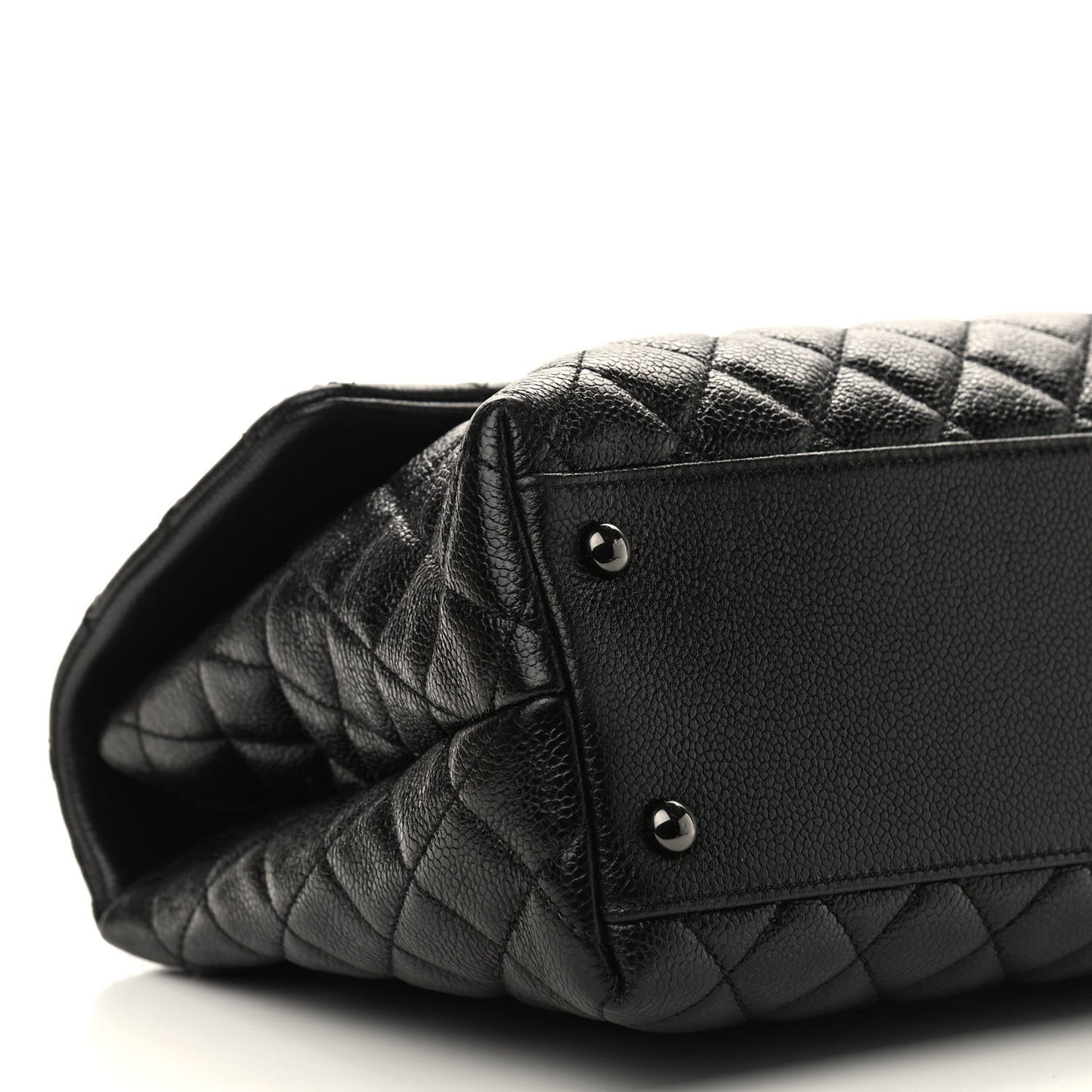 Caviar Quilted Medium Coco Handle Flap So Black